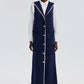 Abito maxi doppiopetto senza maniche blu navy