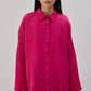 Camicia oversize in raso fucsia