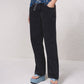 Jeans bicolore in denim con tasche zip