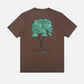 T-shirt Uomo Pigmentata Castagna con Stampa Albero