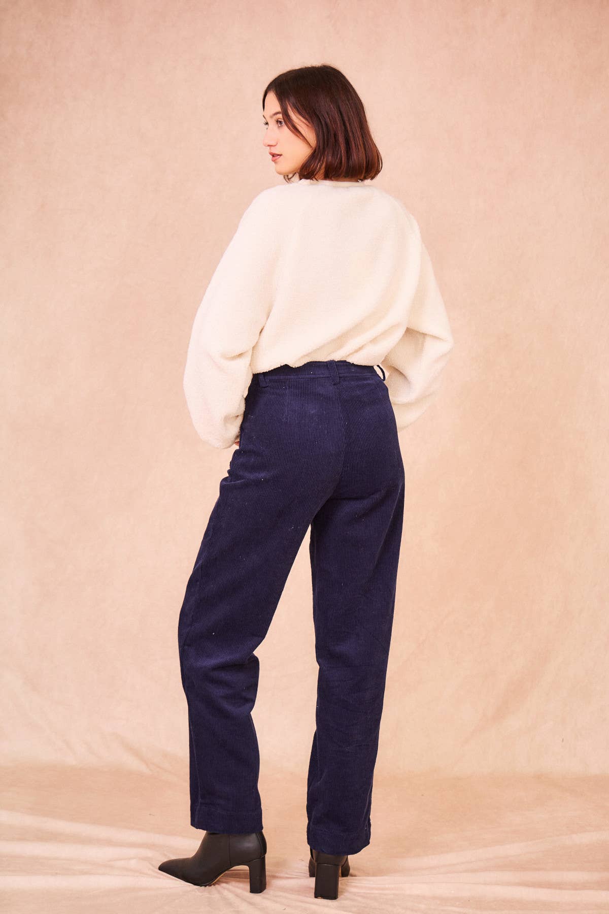 Pantaloni Parme in velluto a coste blu navy