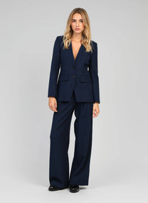 Pantaloni palazzo a vita alta blu navy