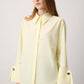 Camicia corta in popeline con polsini larghi