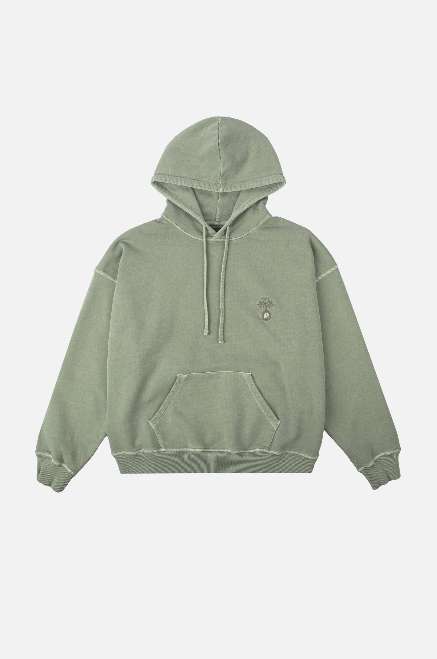 Felpa con cappuccio oversize pesante da donna verde argento