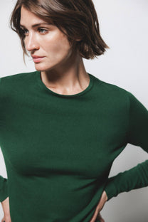 Maglione in maglia rasata con girocollo
