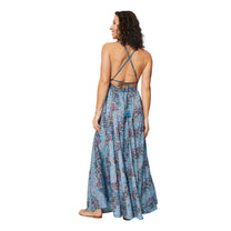 Abito lungo estivo boho con scollo a V e schiena scoperta