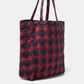 Borsa tote imbottita tartan