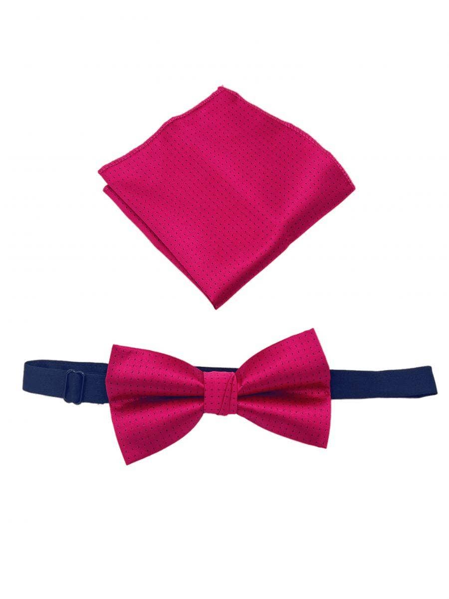 Set papillon e pochette premium fucsia