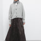 Cardigan in lana a maglia rasata con bottoni a contrasto