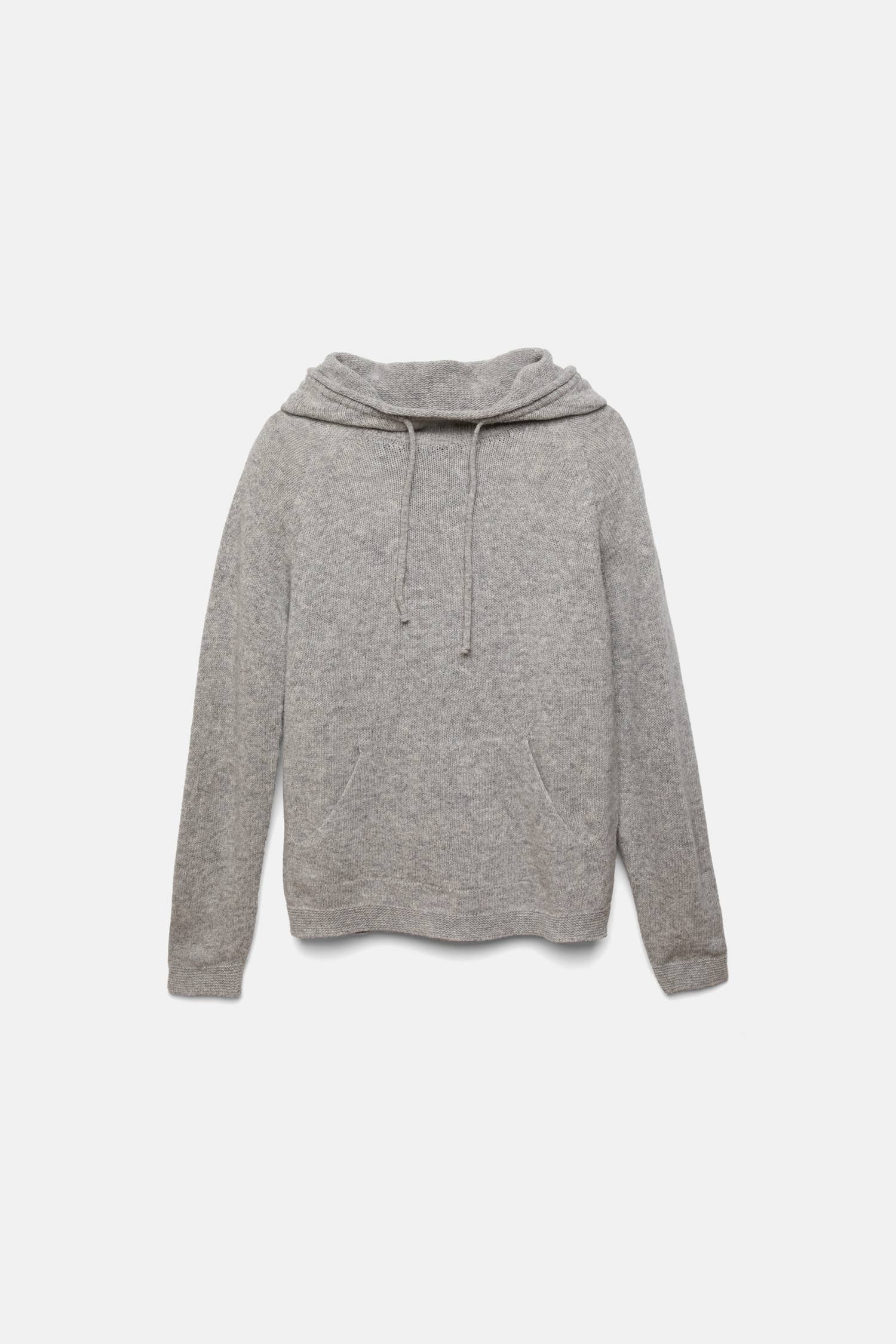 Maglione in lana con cappuccio e tasca a marsupio