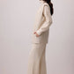 Gilet a collo alto a righe in misto lino e cotone