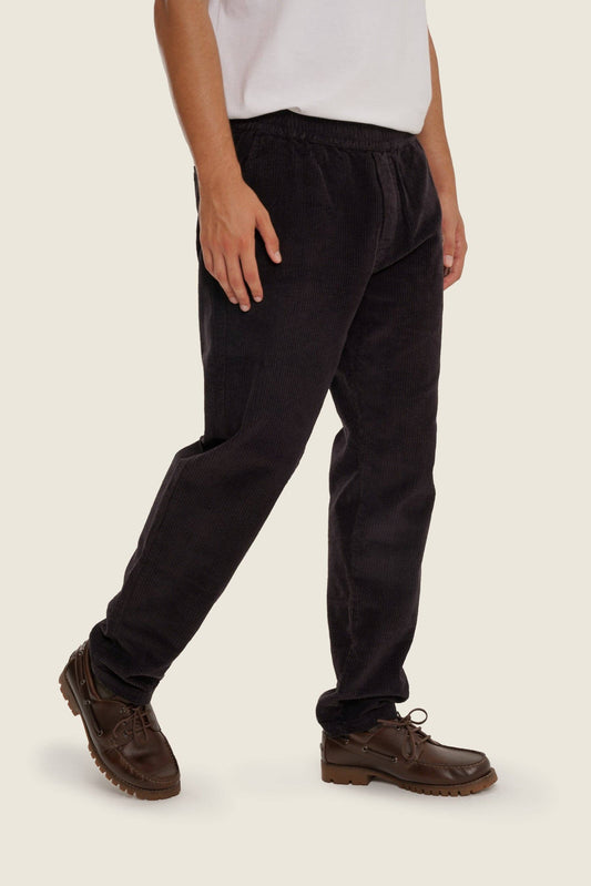 Pantaloni in velluto a coste color carbone