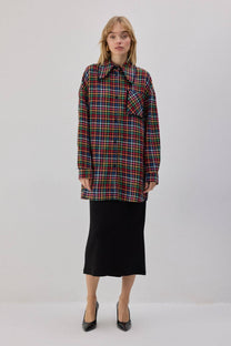 Camicia in tweed con frange