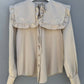 Camicia in misto cotone con maxi colletto marinara e volant