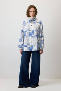 Giacca bomber oversize con stampa paisley