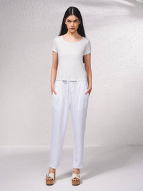 T-shirt basic in viscosa a girocollo