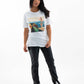 T-shirt estiva unisex con stampa beach
