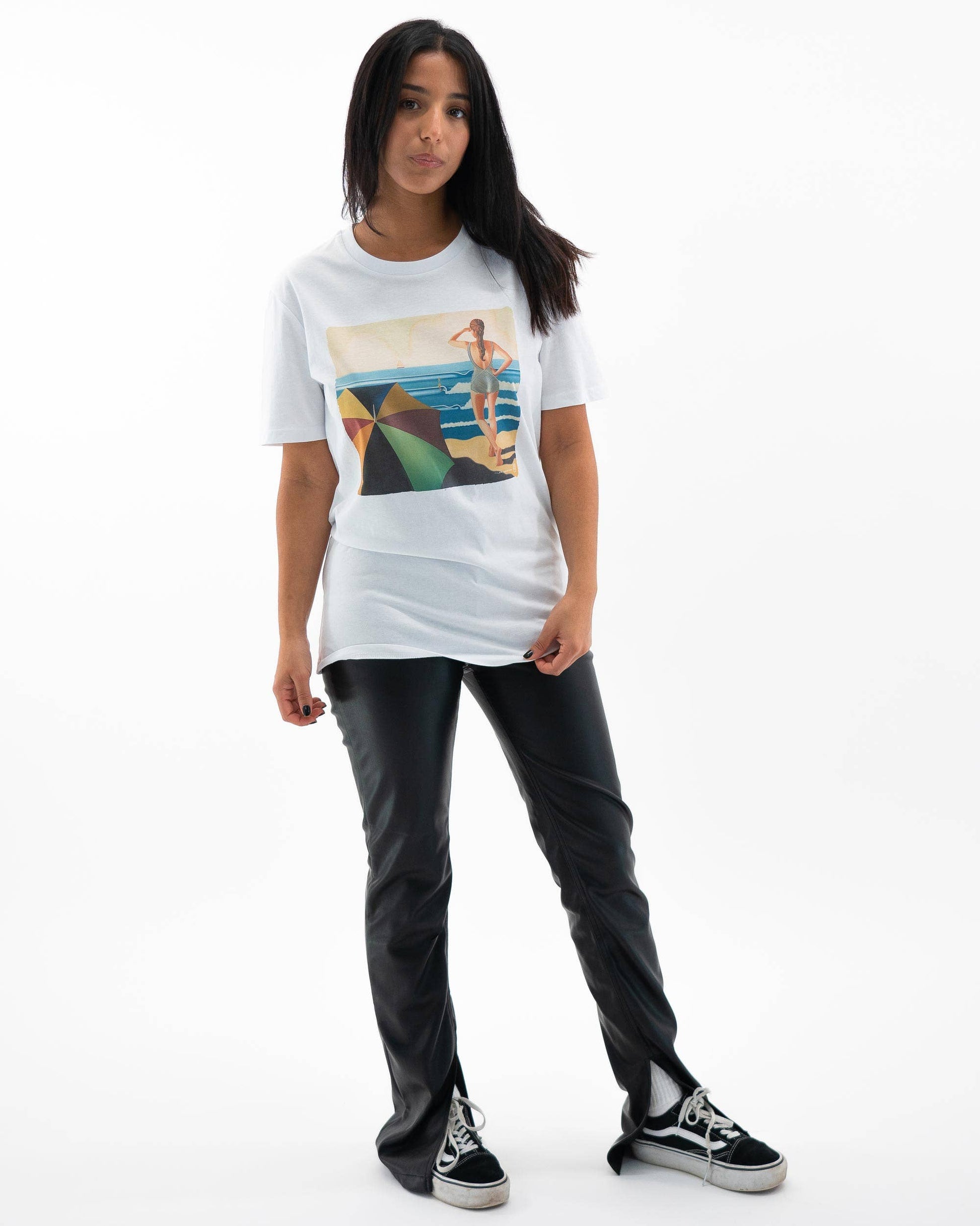 T-shirt estiva unisex con stampa beach