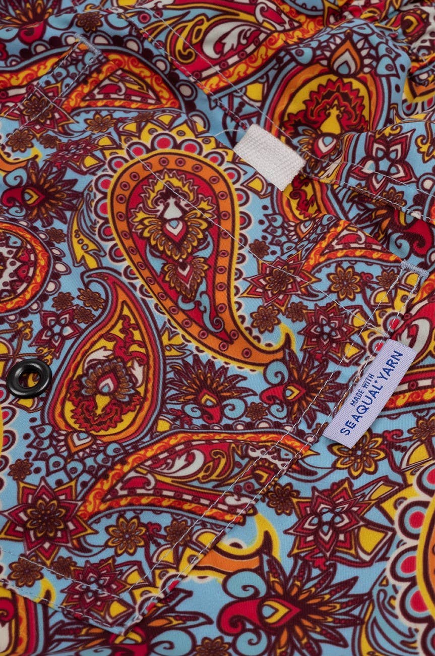 Costume da bagno uomo paisley caraibico in filato SEAQUAL®