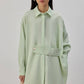 Camicia oversize in raso con fascia