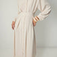 Abito camicia maxi plissettato con cintura