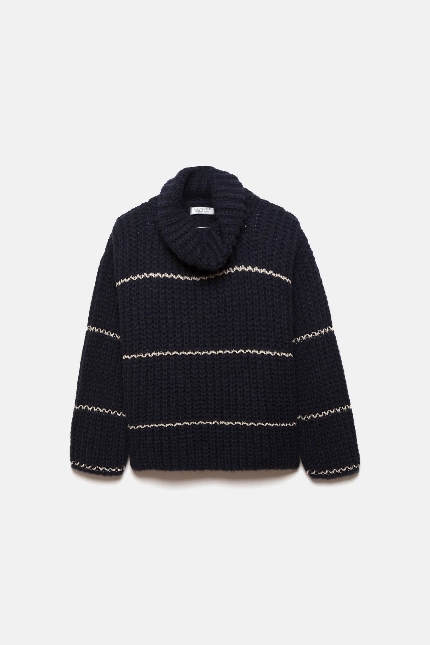 Maglione a righe in maglia con collo morbido