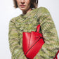 Maglione in maglia strutturata mélange verde