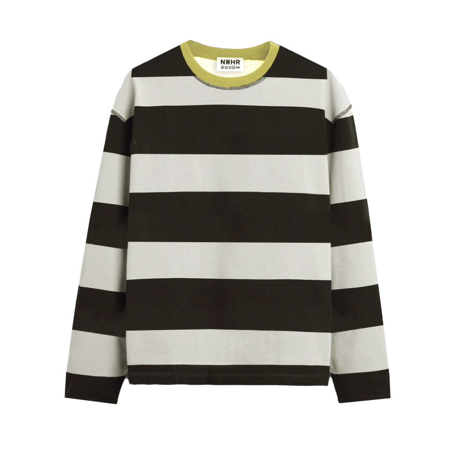 Maglia corta boxy a righe in cotone organico