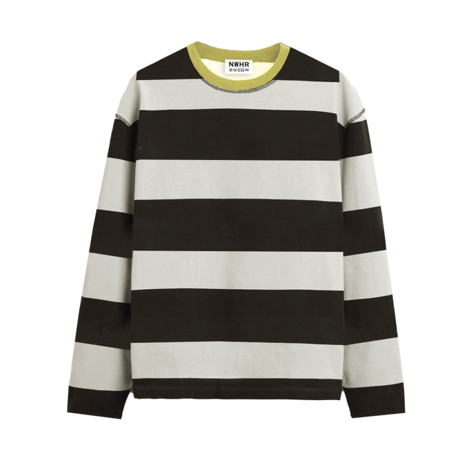 Maglia corta boxy a righe in cotone organico