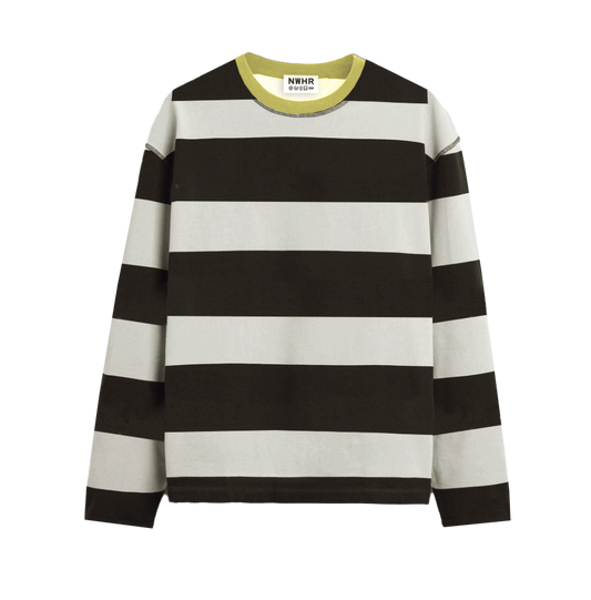 Maglia corta boxy a righe in cotone organico