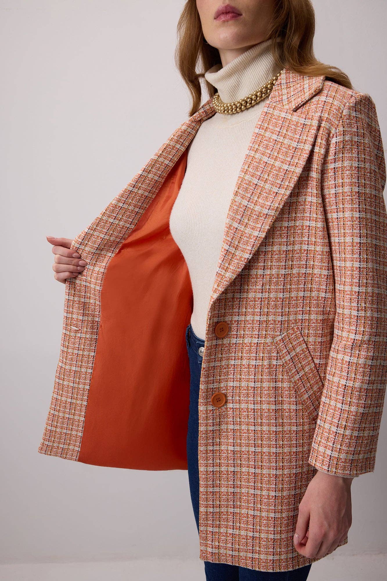 Blazer midi in tweed