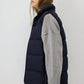 Gilet trapuntato con zip blu navy