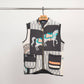 Gilet trapuntato smanicato con stampa cavalli