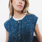 Gilet in maglia melange con bottoni
