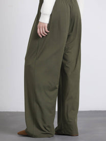 Pantaloni palazzo con pinces e vita elastica