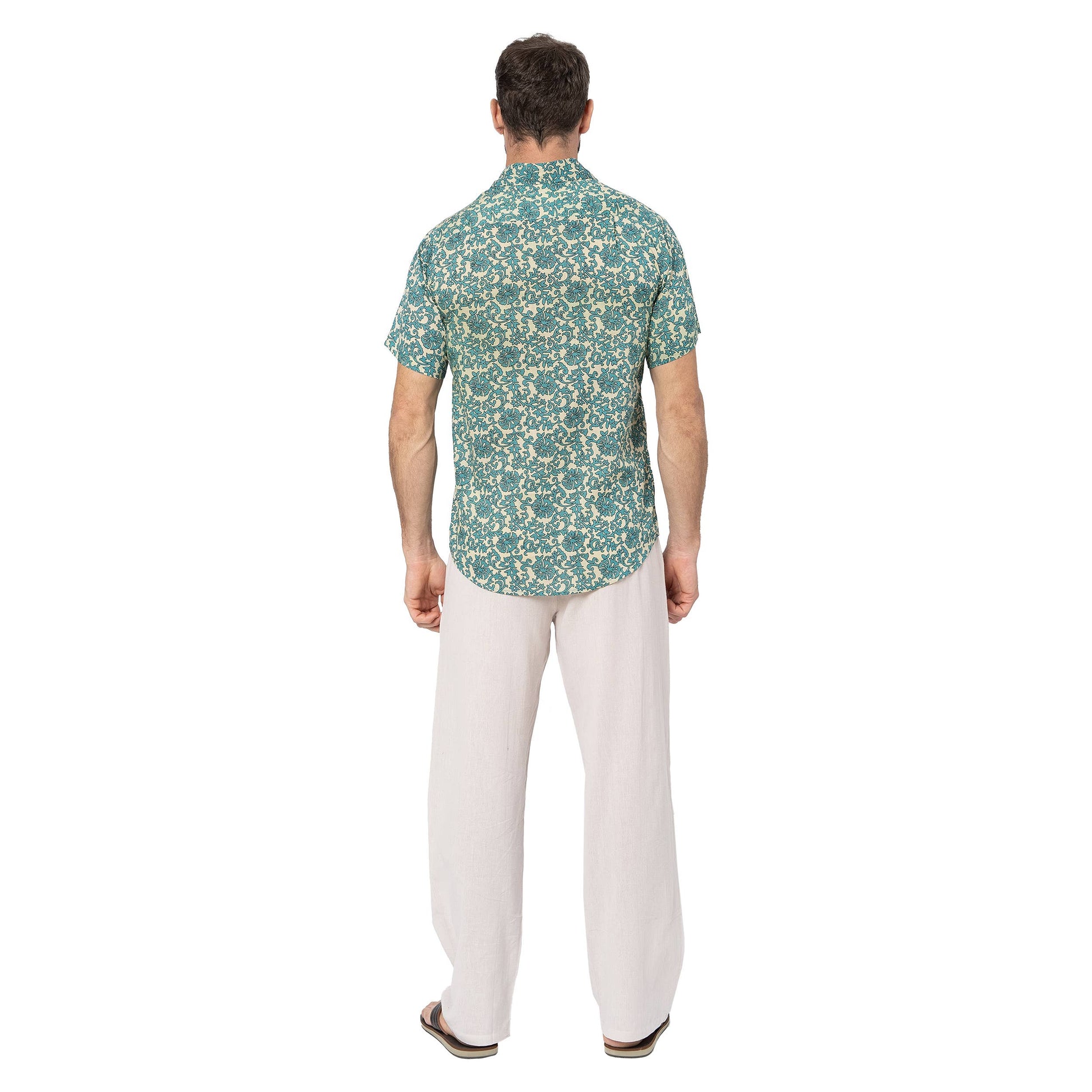 Camicia estiva a maniche corte in voile di cotone