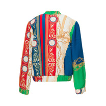Bomber multicolor con stampa catene