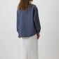 Giacca in gabardine a righe blu navy