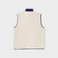 Gilet sherpa unisex con zip avorio e blu