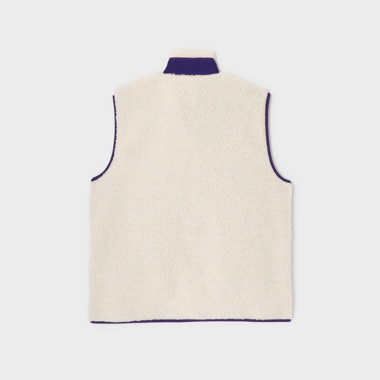 Gilet sherpa unisex con zip avorio e blu