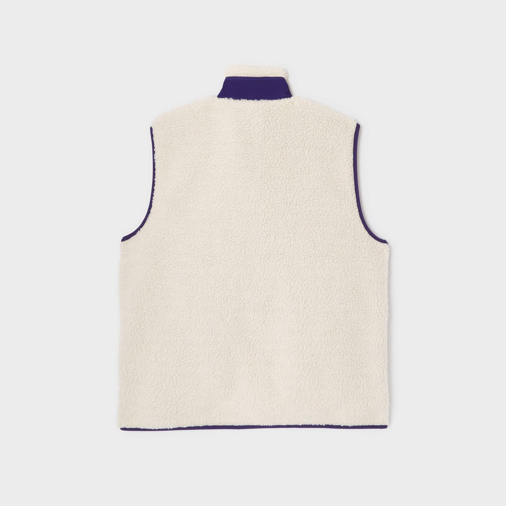 Gilet sherpa unisex con zip avorio e blu