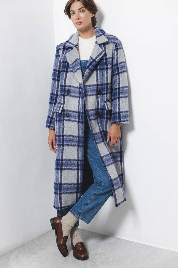 Cappotto doppiopetto a quadri