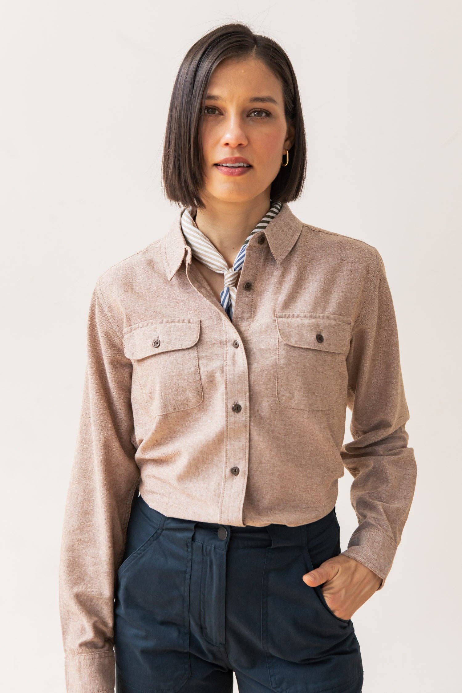 Camicia Lenon in chambray ruggine