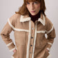 Camicia in suede con dettagli in peluche