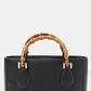 Borsa tote in ecopelle con manici effetto bambù