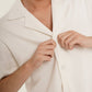 Camicia waffle bianca in cotone