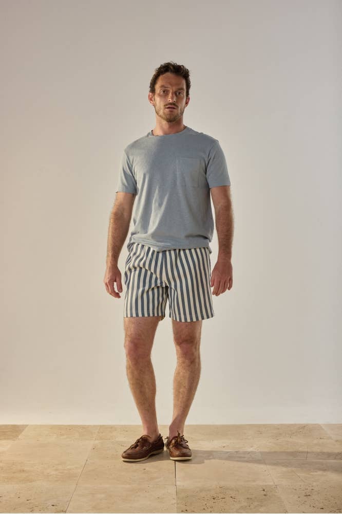 Costume da bagno uomo a righe blu cobalto