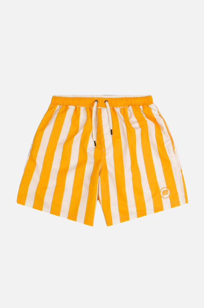 Costume da bagno uomo a righe giallo dorato in SEAQUAL® Yarn