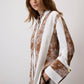 Camicia in viscosa a righe con motivo pizzo e polsini ampi