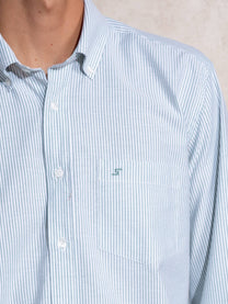 Camicia uomo a righe in cotone e poliestere